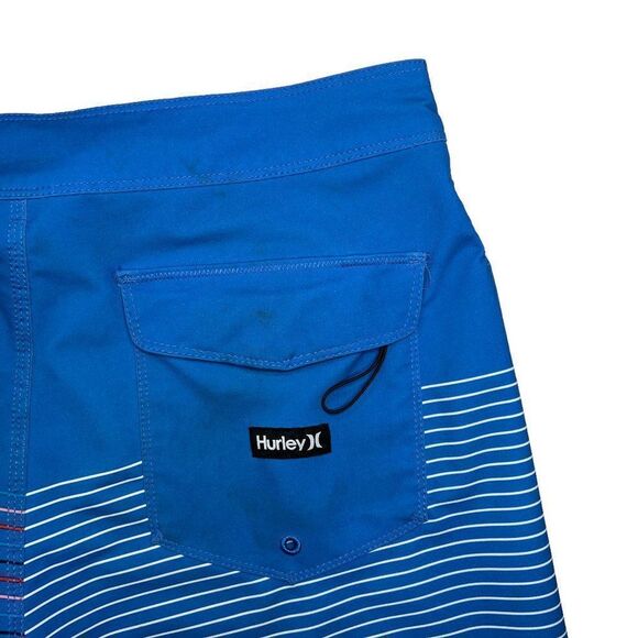 Hurley Boardshorts Men's 29 Blue Summer Beach Pool Surf Performance Swim Trunks - Picture 8 of 13